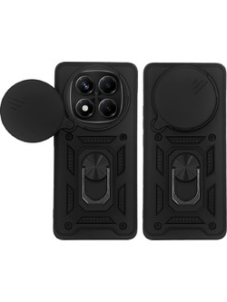 Sonique Ring Armor CamPro Θήκη Κινητού για Xiaomi Redmi Note 14 Pro 4G Black