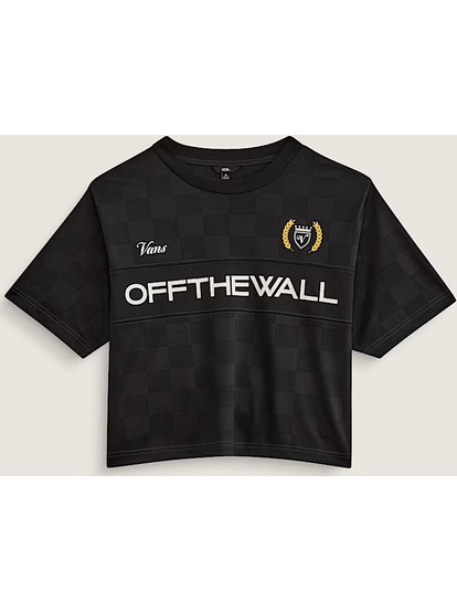 Vans Stevies Sports Jersey Γυναικεία Κοντομάνικη Μπλούζα Polyester Relaxed Fit - Black VN000M9DBLK