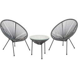 Woodwell Acapulco Σετ Σαλόνι Κήπου Rattan 3τμχ Γκρι E245,4S