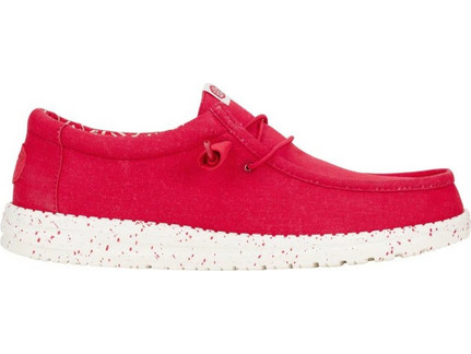 HEY DUDE 40700-6XO WALLY STRETCH CANVAS SAVVY RED MEN SHOES