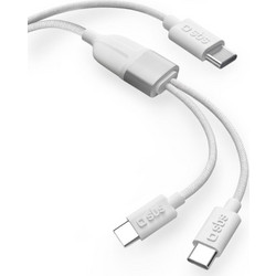 SBS CABLETCC2IN1sb Braided USB-C to USB-C 60W 1.5m White