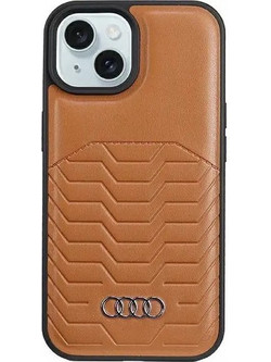Audi Synthetic Leather Case with MagSafe for iPhone 15 Plus / 14 Plus - Brown - (AUDI000124-0)