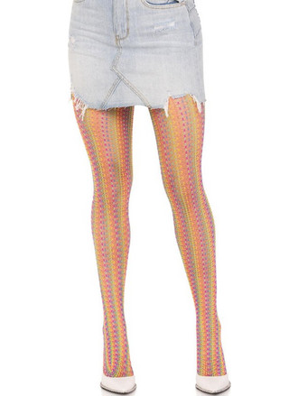 LEG AVENUE - MULTICOLOR CROCHET STOCKINGS