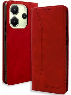 Bodycell Book Case Θήκη Πορτοφόλι Red (Xiaomi Redmi Note 14 4G)