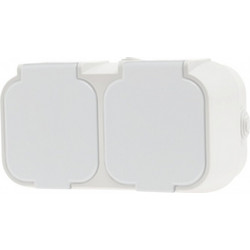 GEYER Πρίζα διπλή IP54 H2-B52GM-W λευκή