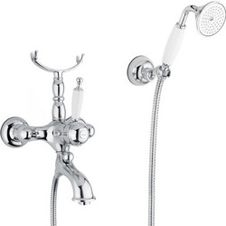 Μπαταρία λουτρού με τηλέφωνο & σπιράλ 6300 Oxford Bugnatese Chrome