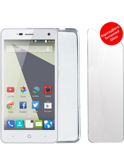Volte-Tel Combo Slimcolor TPU Θήκη White & Tempered Glass 0.30mm (ZTE Blade L3)