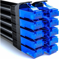 deleyCON σετ καλωδίων δικτύου CAT6, 50cm, 10τεμ. μαύρο (MK2247)
