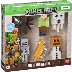 MINECRAFT 3D ERASERS - 6 PACK DELUXE BOX VER.B
