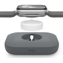 Βάση Elago Magnetic Charger Pad Premium Σιλικόνης για Φορτιστή Apple Watch / AirPods & Samsung Galaxy Watch 7 / 6 / 5 - Dark Grey (EAWPAD-WT-DGY)