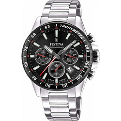 Festina Ανδρικό Ρολόι Χρονογράφος με Ασημί Μεταλλικό Μπρασελέ F20560/6