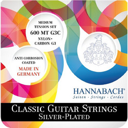 Hannabach 600 MT Silver Plated Σετ 6 Χορδές Κλασικής Κιθάρας Nylon 28-44" Medium Tension