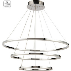 Home Lighting Olympic SE LED Κρεμαστό Φωτιστικό Οροφής Τρίφωτο LED Ασημί 80-60-40 77-8122 Chrome