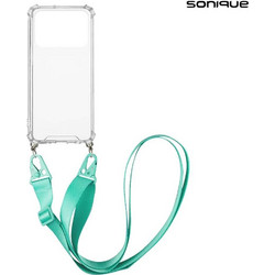Sonique Armor Clear Θήκη Σιλικόνης με Strap Xiaomi Poco C40 Light Blue