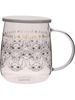 STITCH - Glass Mug with Lid 18oz