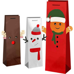 Τσάντα Δώρου Χάρτινη Ποτού Xmas Φιγούρα 37x13x13cm Xmasfest 1134022