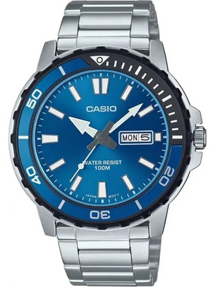 Casio Ανδρικό Ρολόι με Ασημί Μεταλλικό Μπρασελέ MTD-125D-2A1