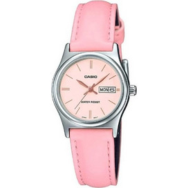 Casio Γυναικείο Ρολόι με Ροζ Δερμάτινο Λουράκι LTP-V006L-4B