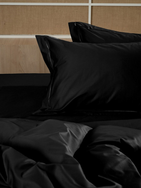 Ζεύγος Μαξιλαροθήκες 52x72+6 Oxford Satin Stellar Palatex Black