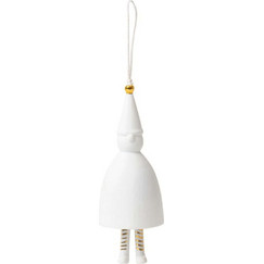 Χριστουγεννιάτικο Στολίδι Santa Bell Noel RD0092460 Φ4x12cm White-Gold Raeder