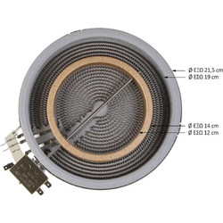 Εστία Κεραμική EGO Φ215/140mm / 1900/800 Watt / Διπλή