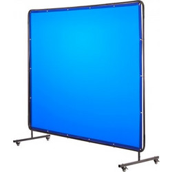 VEVOR Οθόνη Συγκόλλησης με Πλαίσιο 1,74 x 2,34m, Ανθεκτική στη Φλόγα με Ρόδες & UV Προστασία, Μπλε DMPF1JZ68FTYFQJGS001V0
