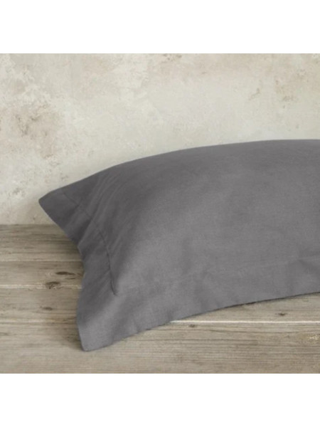 Μαξιλαροθήκες Σετ Oxford Satin 52x72εκ. Dark Gray