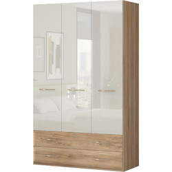 PoliHome Τρίφυλλη Ντουλάπα Ρούχων Giallo 3D2S Μπεζ 137x57x224cm 161636519