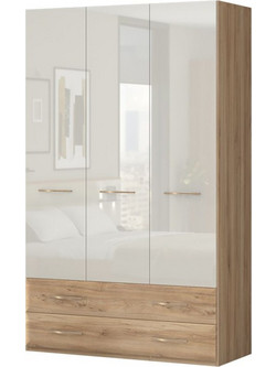 PoliHome Τρίφυλλη Ντουλάπα Ρούχων Giallo 3D2S Μπεζ 137x57x224cm 161636519