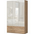 PoliHome Τρίφυλλη Ντουλάπα Ρούχων Giallo 3D2S Μπεζ 137x57x224cm 161636519