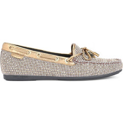 KURT GEIGER ΠΑΠΟΥΤΣΙΑ ΜΟΚΑΣΙΝΙΑ ΕAGLE MOCCASIN METAΛΛΙΚΑ ΣΤΡΑΣ LOGO MΠΕΖ/ΧΡΥΣΟ