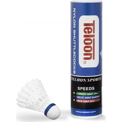 TELOON Μπαλάκια Badminton Προπόνησης Νάιλον, μεσαίας ταχύτητας (6 τμχ.) (42072)