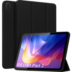 Θήκη iPad Trifold Smart View και πίσω TPU για Xiaomi Redmi Pad 2 - Μαύρο