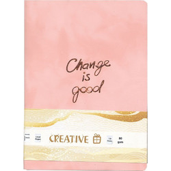 Creative - Τετράδιο Βιβλιοδετημένο Notebook, 15x21 cm, Ριγέ 120 Φύλλα, Change Is Good 778013