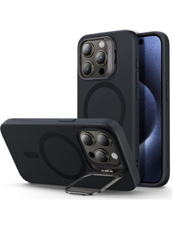 ESR Cloud Soft with Stash Stand HaloLock MagSafe Back Cover Black (iPhone 16 Pro Max)