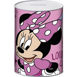 Μεταλλικός Κουμπαράς Minnie σε Ροζ χρώμα Ροζ
