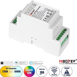 GLOBOSTAR(R) 71415 MiBOXER LS2S AURORA DIN Rail Dimmer & RGB+CCT Controller 1/2/3/4/5CH DC 12-24V 10A 240W Max IP20 - RF 2.4GHz + Auto-Transmit + Sync - M9xΠ3.4xΥ6cm