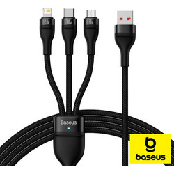 Baseus CASS030001 Καλώδιο USB 3σε1 Flash Series USB-C, MicroUSB, Lightning 100W 1.2m