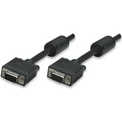 Extension Cable Svga Hd15 Male / Hd15 Female With Ferrite Cores 5m Black