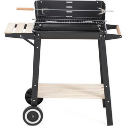 Ψησταριά BBQ 85x83 cm με Ξύλινες Λαβές και Ρόδες | 1930A9