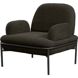 Papatya Πολυθρόνα Ανθρακί Aster Teddy 531ALN1101 85x53x80cm