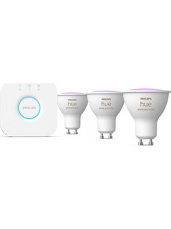Philips 'Hue White and Colour Ambiance Starter kit' Bridge + GU10 Smart Spot (3-pack)