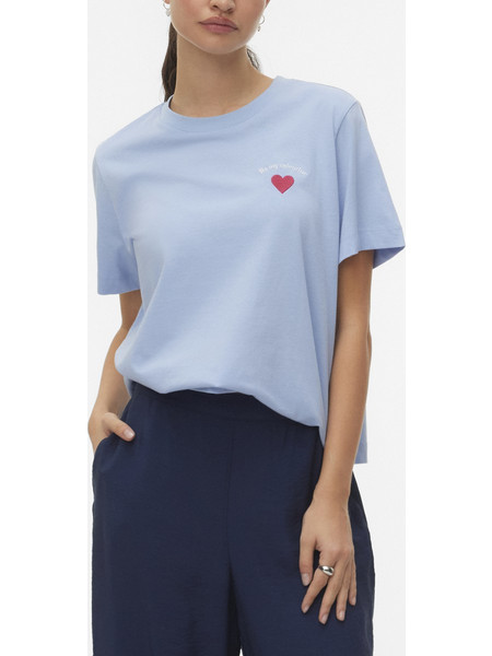 VERO MODA VMSOPHIE METTE SS TOP BOX JRS GA 10341351-Brunnera BlueBEMINE LightBlue