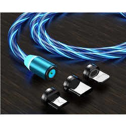 Vivid LED Cable USB to Type-CLightningMicro USB Magnetic Blue (LQM-20240521-2)