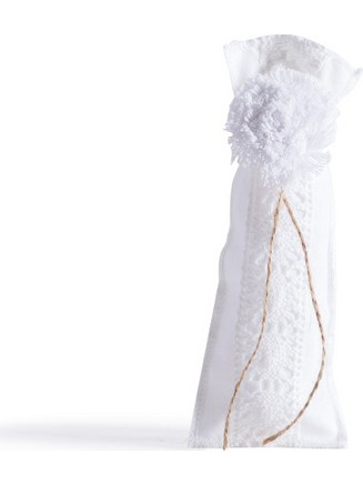 Beauty Home ΠΟΥΓΚΙ ΜΕ ΔΑΝΤΕΛΑ 6 x 19 cm ΛΕΥΚΟ-ΛΕΥΚΗ