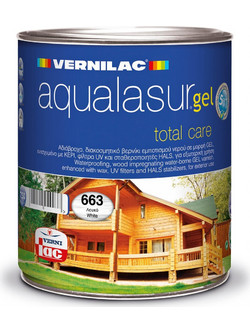 Vernilac Aqualasur Gel 663 Βερνίκι Εμποτισμού Ξύλου Νερού Satin Λευκό 0.75lt