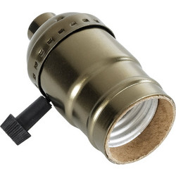 LAMPHOLDER 78964 Ντουί E27 με Διακόπτη On/Off IP20 Μπρούτζινο - Μ5.5 x Π3.6 x Υ7