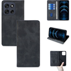 Sonique Vintage Magnet Wallet Θήκη Μαύρο (Motorola Moto G56 5G)