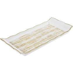 Δίσκος Σερβιρίσματος Λευκό Χρυσό 30x13cm