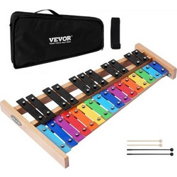 Ξυλόφωνο VEVOR Glockenspiel, 27 Νότες, Επαγγελματικό Κρουστό Ξυλόφωνο, με Πολύχρωμα Μεταλλικά Πλήκτρα, Περιλαμβάνει 4 Μπαγκέτες, Τσάντα Μεταφοράς, Σετ Μουσικού Οργάνου για Αρχάριους Ενήλικες και Παιδι